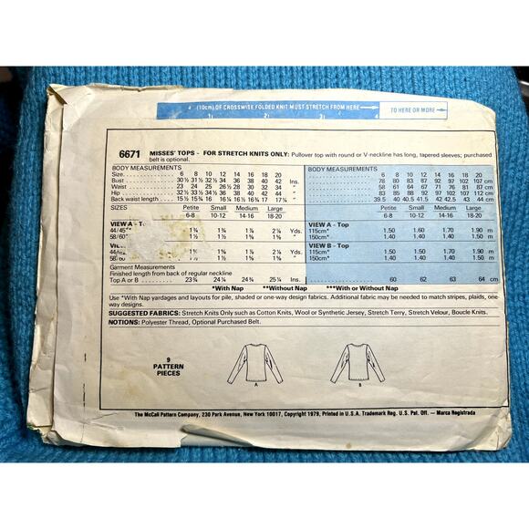 McCalls 6671 sewing pattern pullover top V neck size small - Picture 3 of 6